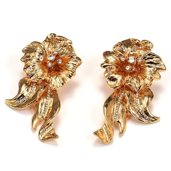 vintage style flower drop earrings A288 - Picture 1 of 4